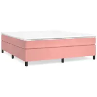 vidaXL Boxspring bed fluweel roze 160x200 cm