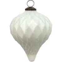 Clayre & Eef Kerstbal Ø 13 cm Wit Glas Kerstdecoratie Wit Kerstdecoratie