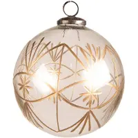 Clayre & Eef Kerstbal Ø 15 cm Transparant Glas Sneeuwvlokken Kerstdecoratie Transparant Kerstdecoratie