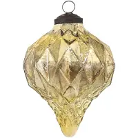 Clayre & Eef Kerstbal Ø 8 cm Goudkleurig Glas Kerstdecoratie Goudkleurig Kerstdecoratie