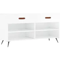 vidaXL Schoenenbank 102x35x55 cm bewerkt hout hoogglans wit
