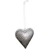 Clayre & Eef Decoratie hanger 7x7 cm Grijs Ijzer Hartvormig Woondecoratie Grijs Woondecoratie