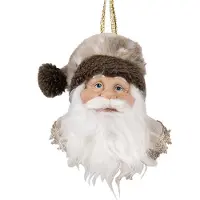 Clayre & Eef Hanger Kerstman 10x9x28 cm Bruin Kunststof Bruin