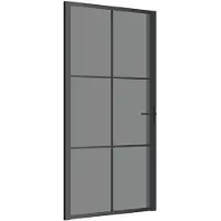 vidaXL Binnendeur 102,5x201,5 cm ESG-glas en aluminium zwart