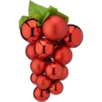 Krist+ decoratie druiventros - rood - kunststof - 28 cm - Feestdecoratievoorwerp