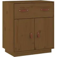 vidaXL Dressoir 65,5x40x75 cm massief grenenhout honingbruin