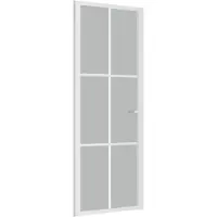 vidaXL Binnendeur 76x201,5 cm matglas en aluminium wit