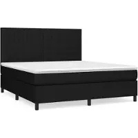 vidaXL Boxspring met matras stof zwart 180x200 cm