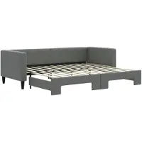 vidaXL Dagbed, uitschuifbaar, donkergrijs, 80x200 cm, met stoffen bekleding