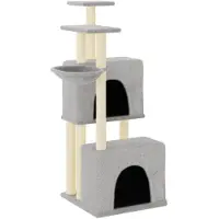 vidaXL Kattenmeubel met sisal krabpalen 122 cm lichtgrijs