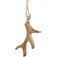 Clayre & Eef Hanger Gewei 15 cm Bruin Hout Kersthanger Bruin Kersthanger