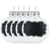 Merkloos Christmas Decoration beschrijfbare kerstballen met krijtvlak-10x- 10cm - Kerstbal