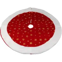 Merkloos Christmas Decoration - Kerstboomrok - rood met sterren - D90 cm - Kerstboomrokken