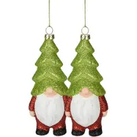 Merkloos Christmas Decoration kersthanger gnome/kabouter - 2x - kunststof - 12,5 cm - Kersthangers