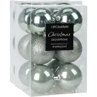 Merkloos Christmas Decoration kerstballen 24x -mintgroen-6 cm -kunststof - Kerstbal