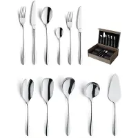 Amefa Cuba 78-delige Bestekset – 12 Personen – Zilver – In Luxe Houten Cassette-Hoogwaardig 18/10 chroomnikkelstaal