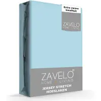 Zavelo Jersey Hoeslaken Ice-Blue-Lits-jumeaux (160x200 cm)