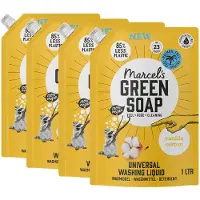 Marcel's Green Soap Universeel Wasmiddel Navulling - Vanille & Katoen - 4 x 1L - 92 wasbeurten