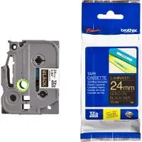 Brother TZe-354 Tape Goud op zwart (24 mm)