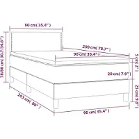 vidaXL Boxspring met matras kunstleer zwart 90x200 cm