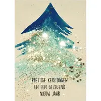 MajesticAlly Christelijke kerstkaarten | Voordeelpakket | 10 kerstkaarten met enveloppen | Prettige kerstdagen - glitterboom |