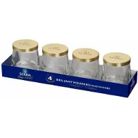 GOUDA refill / theelichthouder transparant 9 cm set van 4