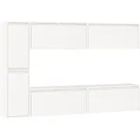 vidaXL TV-kastjes, 6 stuks, wit, massief hout, grenen