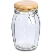Zeller Voorraadpotten/bewaarpotten - 1.2L - glas - met beugelsluiting - D12 x H19 cm - Voorraadpot