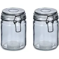 Zeller Voorraadpotten/bewaarpotten - 2x - 250 ml - glas - met beugelsluiting - D8 x H10 cm - Voorraadpot