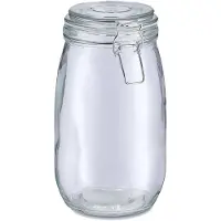 Zeller Voorraadpot/bewaarpot Alfie - 1.4L - glas - beugelsluiting - D11 x H22 cm - Voorraadpot