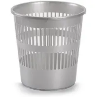 PlasticForte Afvalbak/vuilnisbak/kantoorprullenbak plastic zilver/grijs 28 cm - Prullenmanden