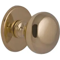 Hardbrass Voordeurknop Iris 56 mm | Messing Ongelakt
