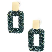 Yehwang Oorbellen Crystal Rectangle - Crystal Beads - Feestdagen - Party - Groen