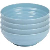 Forte Plastics Plasticforte Kommetjes/schaaltjes - 4x - Dessert/ontbijt - Kunststof - D13 cm - ijsblauw - Kommetjes