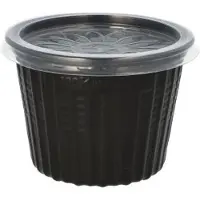Papstar Herbruikbare snack- en soepbeker, 500 ml 11,5 cm · H 8,5 cm zwart met deksel (25 stuks)