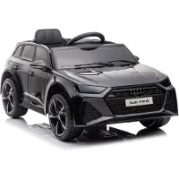 Audi RS6 | Elektrische Kinderauto - Metallic Zwart Met Afstandsbediening