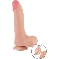 Lovetoy - Dildo - Glijdende huid Dildo - Dubbellaagse Dildo - 22 cm - Diameter 4.3 cm - Beige