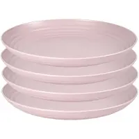 Forte Plastics PlasticForte Rond bord/camping bord - 4x - D22 cm - lichtroze - kunststof - Dinerborden