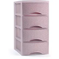 Forte Plastics Plasticforte Ladeblokje/bureau organizer 4x lades - roze - L18 x B25 x H33 cm - Ladeblok
