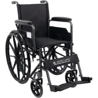 Mobiclinic S220 - Oopvouwbare rolstoel - Snel ontkoppelbare wielen met een druk op de knop - Premium - Zitting 43cm - Opklapbare voetsteun en armleuningen - Remhendel - Stevig - Zwart