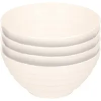 Forte Plastics Plasticforte Kommetjes/schaaltjes - 4x - dessert/ontbijt - kunststof - D14 x 6.5 cm - Ivoor wit - Kommetjes