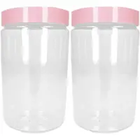 Forte Plastics Voorraadpot/bewaarpot - 2x - 1L - kunststof - oud roze - B10 x H17 cm - Voorraadpot