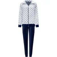 Rebelle dames huispak fleece - maat 44 - Glans waaiers - marine