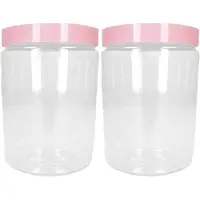 Forte Plastics Voorraadpot/bewaarpot - 2x - 600 ml - kunststof - oud roze - B10 x H12 cm - Voorraadpot
