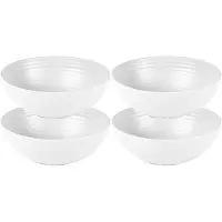 Forte Plastics Plasticforte Kommetjes/schaaltjes - 4x - Dessert/ontbijt - Kunststof - D13 cm - Ivoor wit - Kommetjes