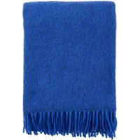 Klippan Yllefabrik Gotland wollen plaid 130x200 cm Blauw