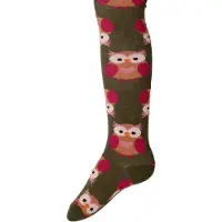 Ewers Maillot Kindermaat - Uiltjes met Hartjes - Groen & Beige & Roze - GOTS - Biologisch Katoen-122/128