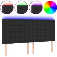 vidaXL Hoofdbord LED 180x5x118/128 cm kunstleer zwart