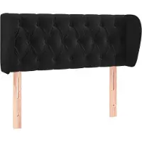 vidaXL Hoofdbord met randen 93x23x78/88 cm fluweel zwart