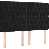vidaXL Hoofdbord zwart 144x7x118/128 cm fluweel